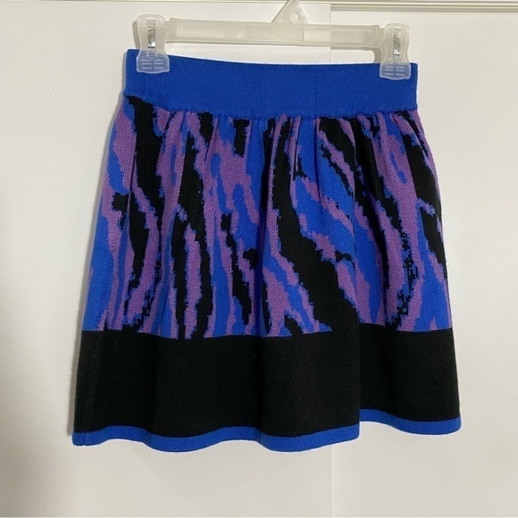 ECOTE  unique pattern knit multi coloured bohemian cottage core mini skirt S - Picture 7 of 7